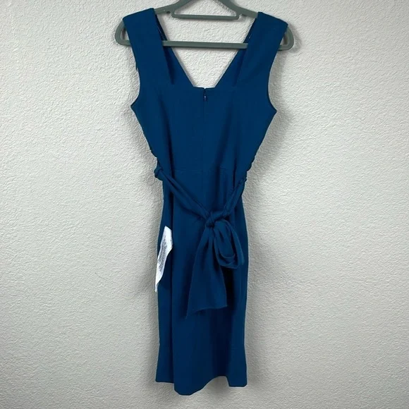 NWT Dress The Population Alessia Dress Peacock Blue Slit Flattering Sz XXS - Picture 6 of 13